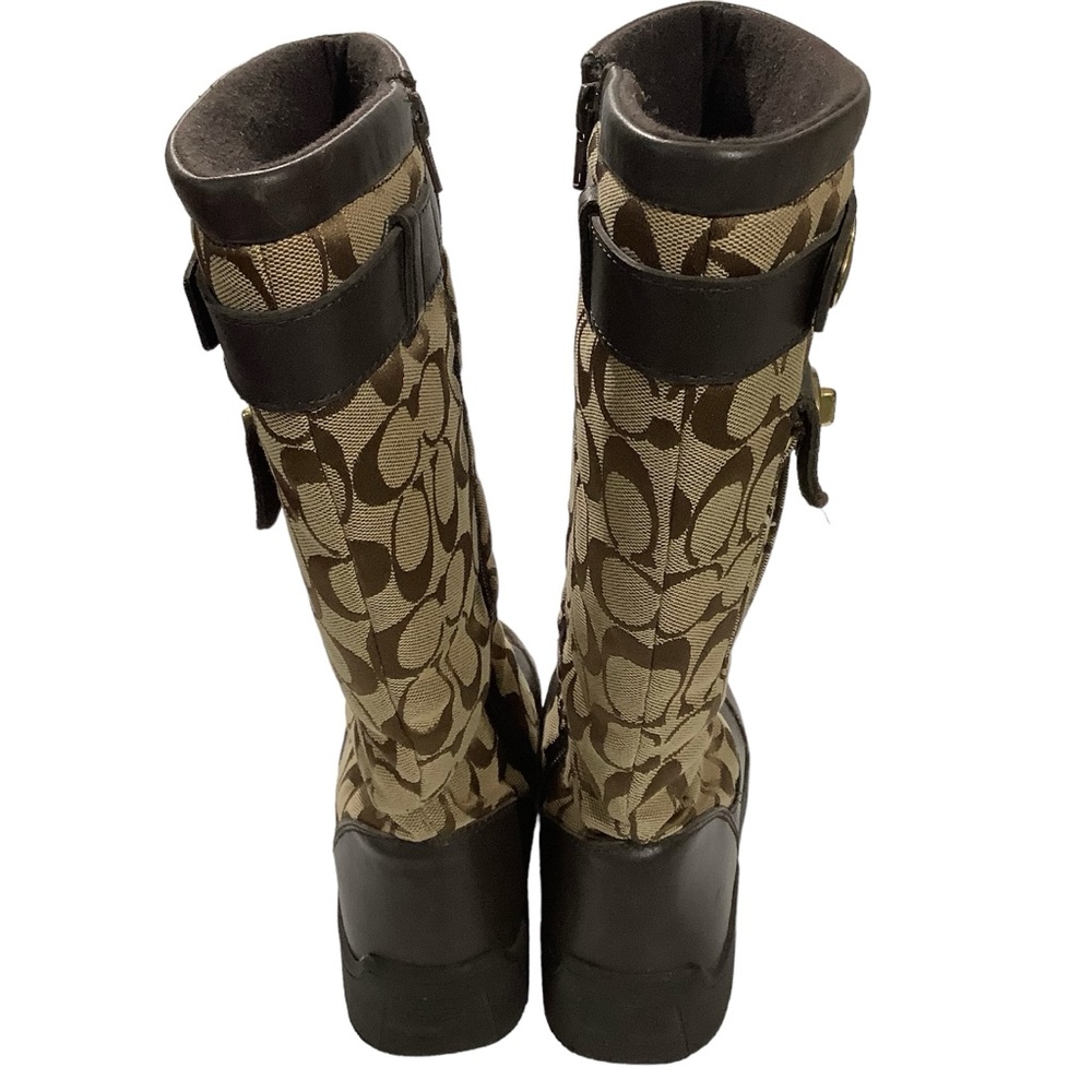 Coach Kayla Signature Print Canvas Boots - Picture 4 of 5